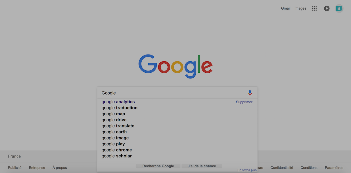google search homepage