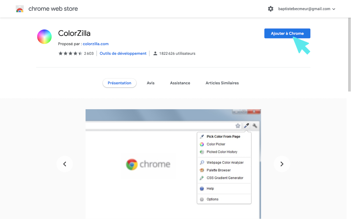 ColorZilla Chrome extension