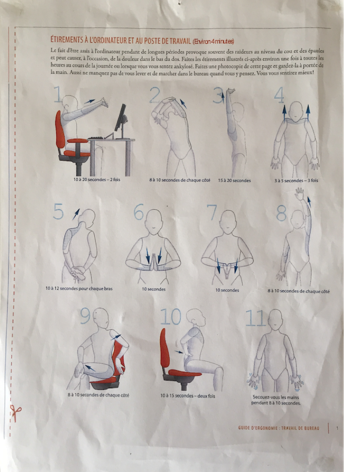 Guide d'ergonomie : étirements à l'ordinateur